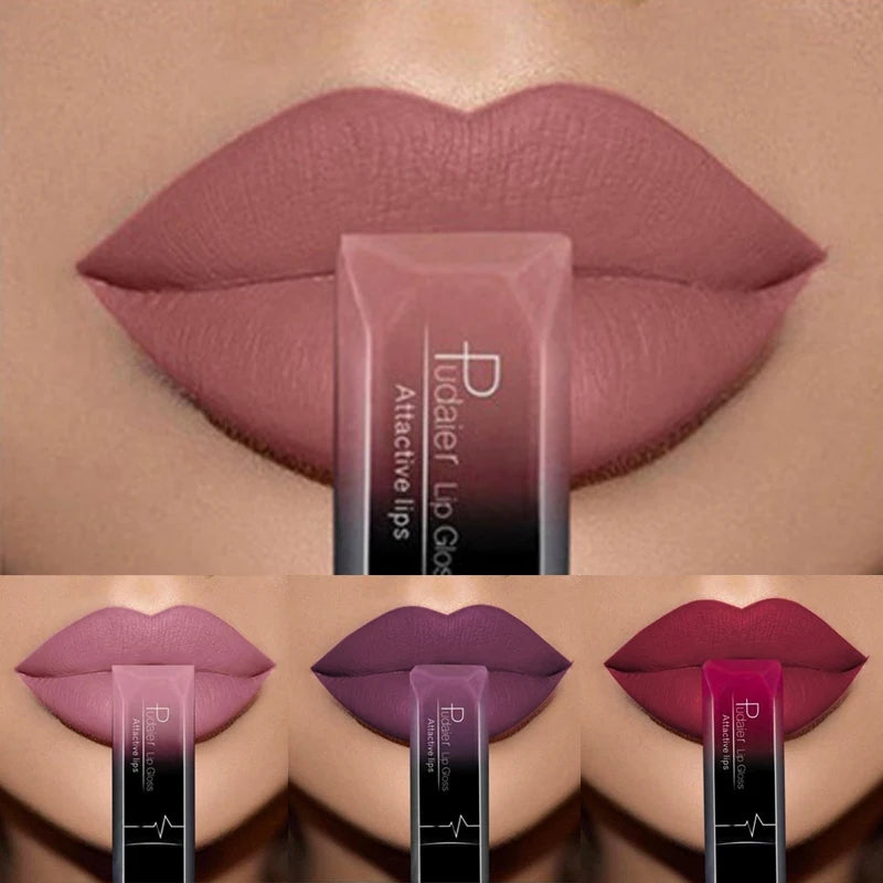 Pudaier 21 Color Lip Gloss Waterproof Matte Liquid Lipstick Moisturizing Lip Gloss Lip Makeup Beauty Cosmetics