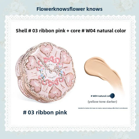 Flower Knows Makeup Base Garden Air Cushion Foundation CC Cream Skin Friendly Concealer Makeup Moisturizing Natural Coverage