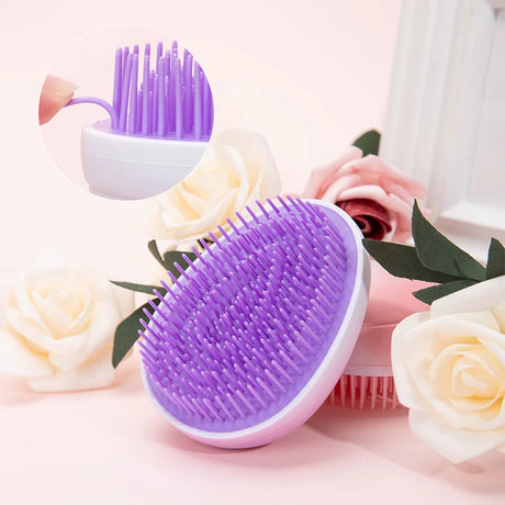 1 pcs Mini Detangling Hair Brush Gradient Egg Round Shape Tangle Hair Brushes Soft Hairbrush Salon DIY hair styling tools