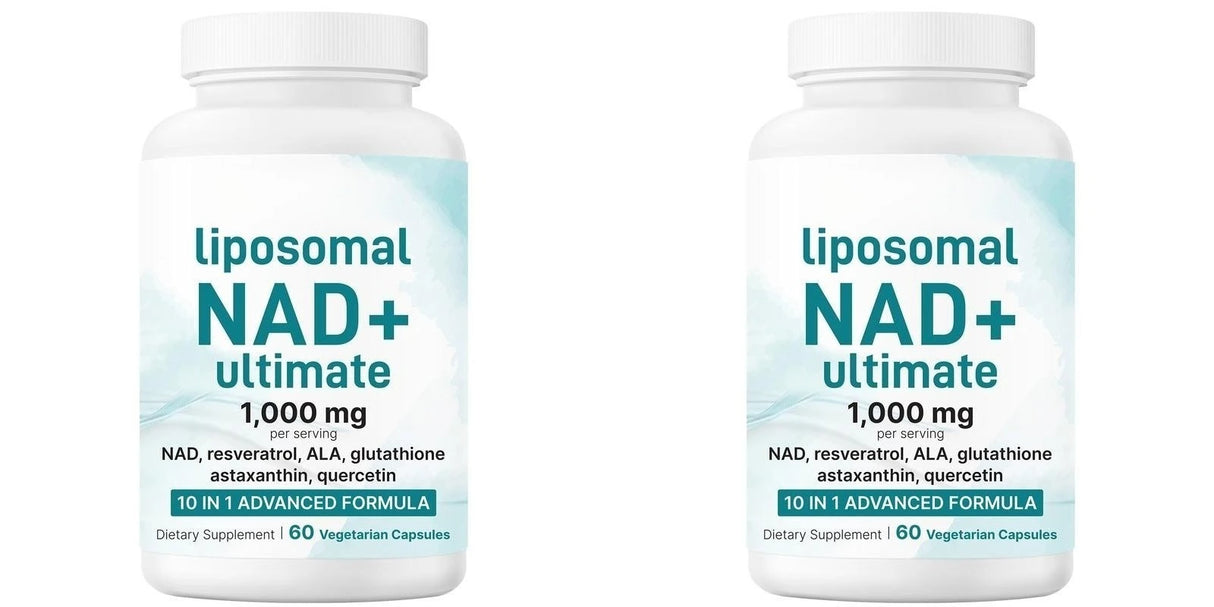 NAD+ Supplement with Glutathione Resveratrol Astaxanthin 10-in-1 Formula 60 Capsules for Men and Women Daily Wellness