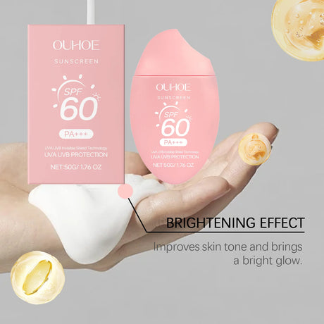 Moisturizing Brighten Sunscreen Cream Spf50+ Uv Protection Deep Nourishing Non Greasy Even Skin Tone Long Lasting Daily Sun Care