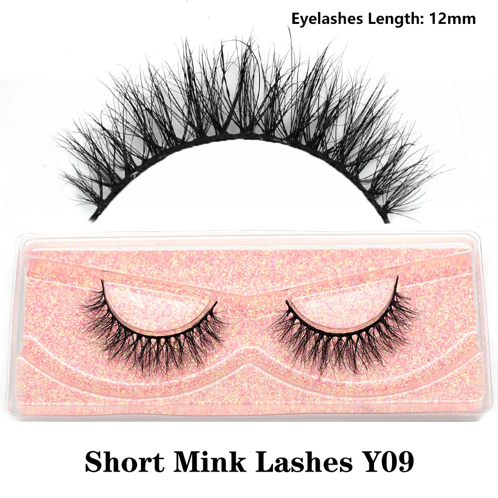 Half Lashes Mink Eyelashes Fluffy Soft False Eyelashes Wispy Cross Mink Eye Lashes Natural Short Mink Eyelash Extension Makeup