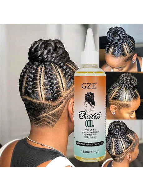 GZE Braid Oil for Natural Hair, Soothing Moisturizing Scalp with Coconut Oil, Promotes Healthier Edges & Shine for Braids, Locs