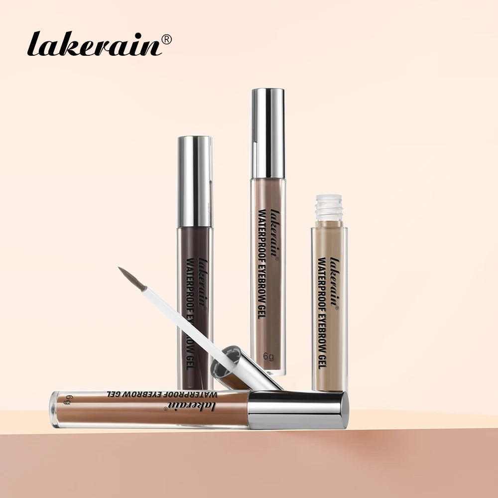 Lakerain Waterproof Eyebrow Gel Long Lasting Highly Pigmented Liquid Eyebrow Makeup Sweatproof Natural Black Brown