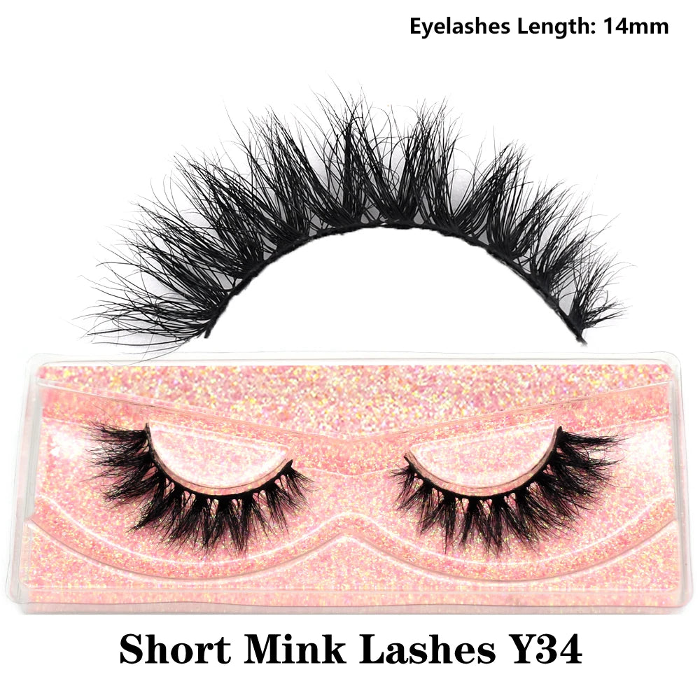 Half Lashes Mink Eyelashes Fluffy Soft False Eyelashes Wispy Cross Mink Eye Lashes Natural Short Mink Eyelash Extension Makeup
