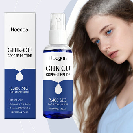60ml GHK Cu Copper Peptide Hair Serum Spray Hair Deep Nourishment Fast Absorbing Moisturizing Strengthen Roots Non Greasy
