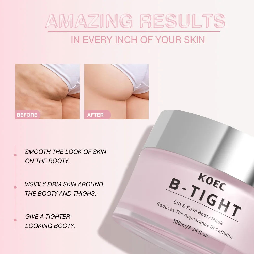 Butt TIGHT Lift Firm Cream - Tighten and Firm Booty, Reduce Loose and Crepey Skin, Firmness, Reduce Cellulite Appearance 100 ml