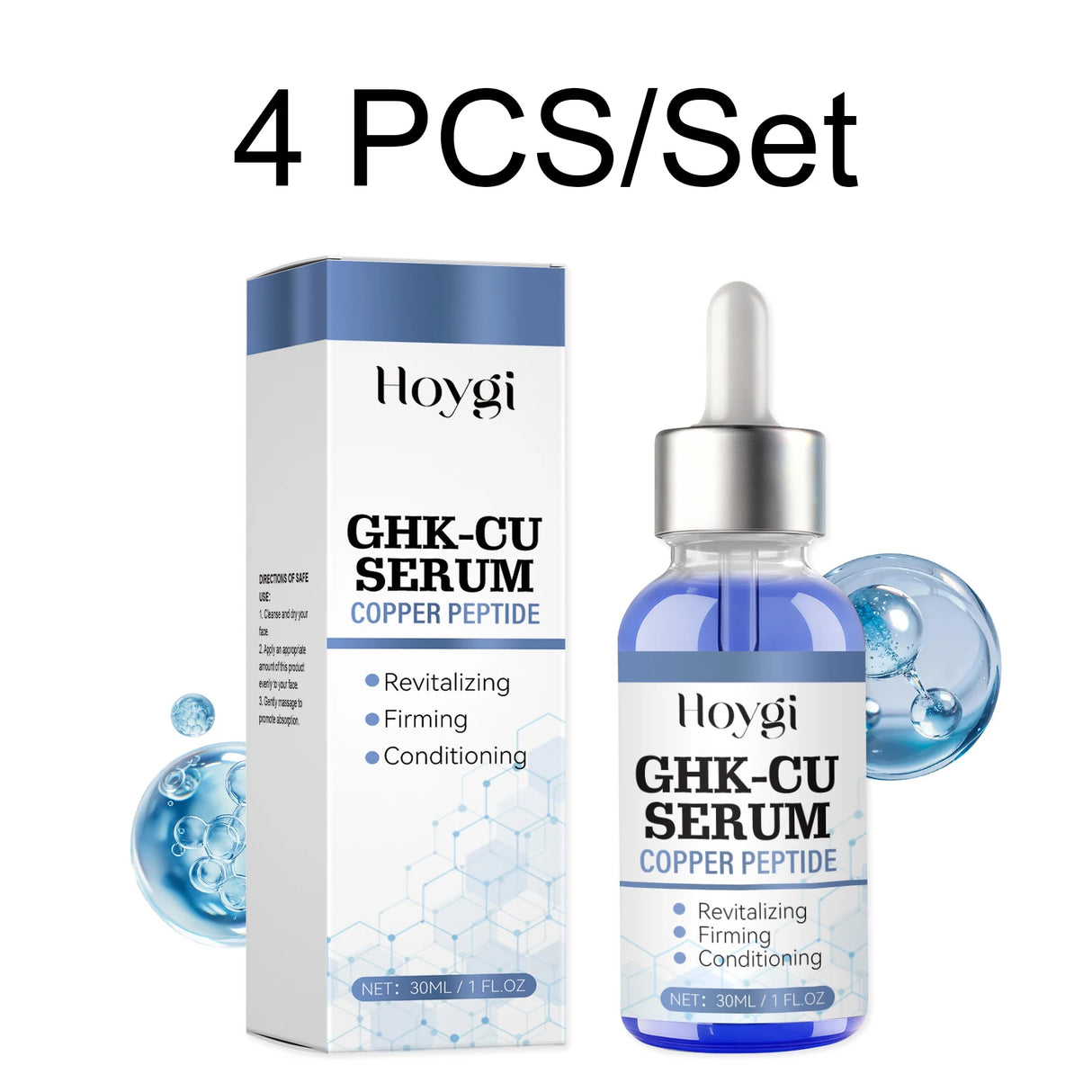 30ml Copper Peptide Serum GHK-Cu Face Firming Lifting Fade Fine Lines Shrink Pores Barrier Repair Hyaluronic Acid Moisturizer