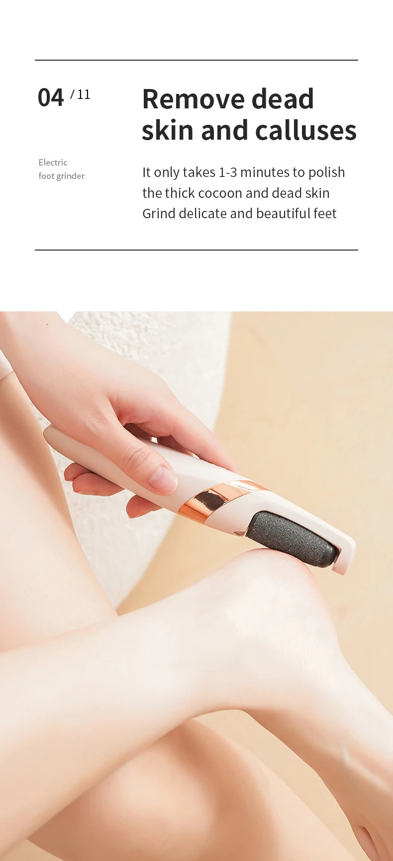 HOMEFISH Electric Foot Grinder Automatic Foot Callus Rubbing Pedicure Dead Skin Callus Remover for Foot Beauty Machine