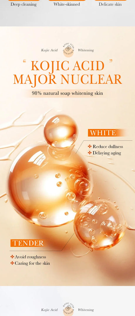 SADOER 100g Kojic Acid Whitening Soap, Handmade Bath Soap, Body Cleansing Antimicrobial Moisturizing and Disinfection Sope
