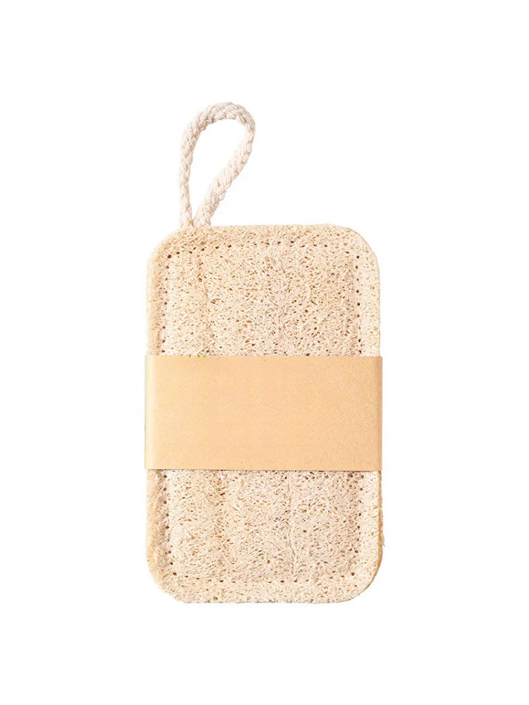 6pcs Natural Loofah Exfoliating Sponges - Gentle Body Scrubber for Shower & Bath, Bamboo Fiber Cleaning Pads
