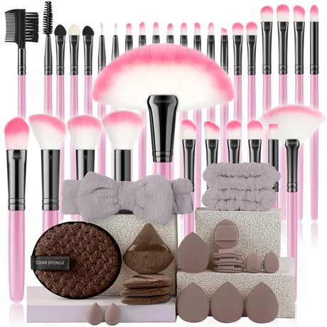 32Pc Makeup Brush Set Cosmetic Tools for Powder Eye Shadow Foundation Blush Blending Beauty Makeup Brush Kit for Makeup Starters