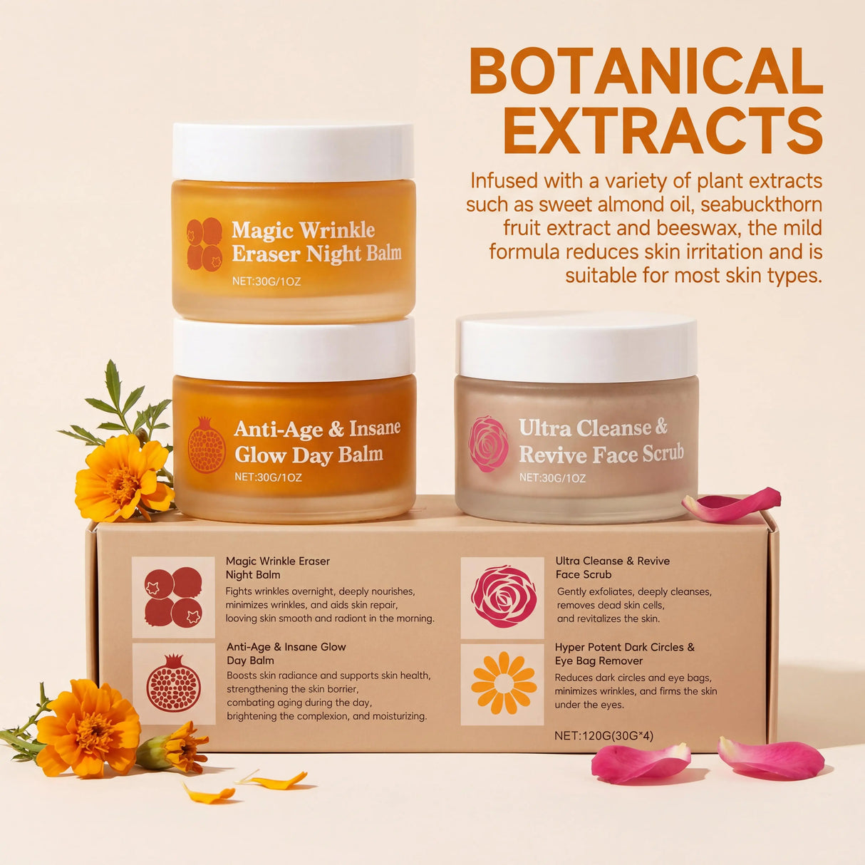 Day Night Skincare Set Moisturizing Repair Skin Barrier Brightening Facial Skins Multi Functional Skincare Eye Face Care Combov