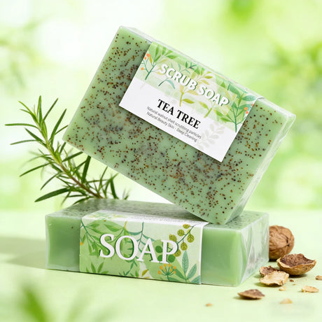 Tea Tree Soap for Face and Body, 100g of Tea Tree Soap Suitable for Daily Use, Suitable for Oily and Dry Skin