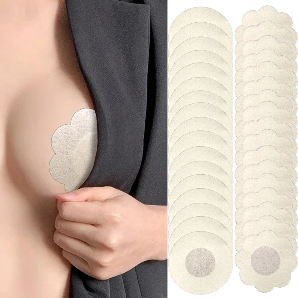 60pcs/box Nipple Cover Stickers Women Breast Lift Tape Pasties Invisible Self-Adhesive Disposable Bra Padding Chest Paste Patch