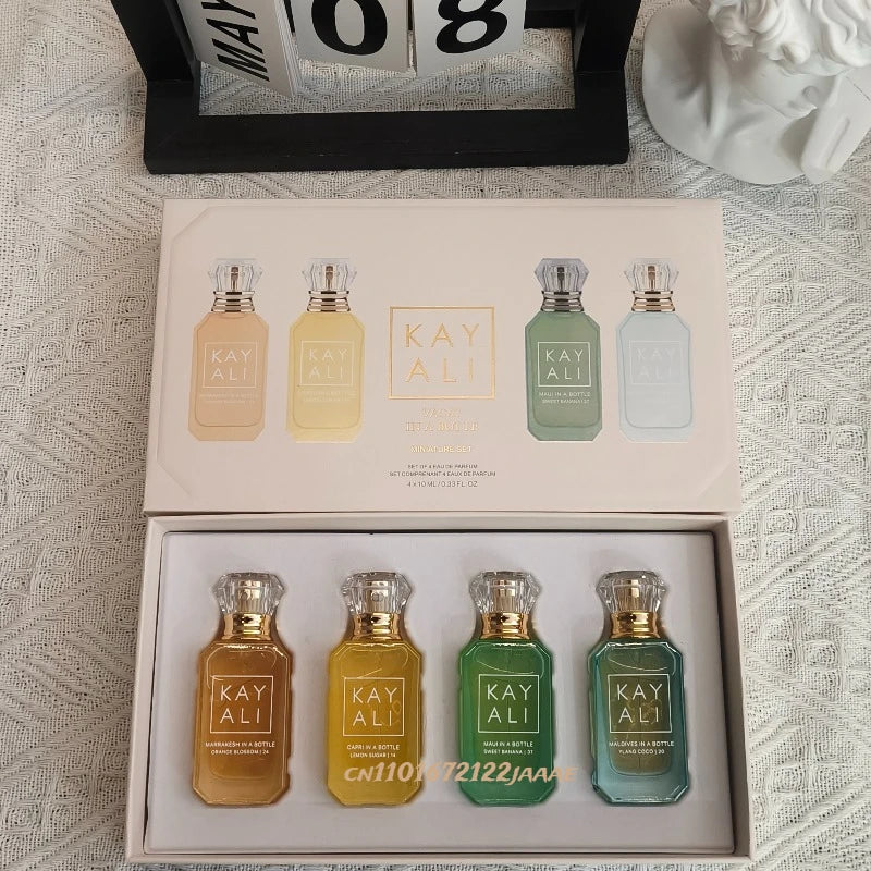 4*10ml KAYALI Unisex Perfume Set Long Lasting Fresh Mild Elegant Floral Fruity Musk Natural Fragrance Four Scents Vanilla Royale