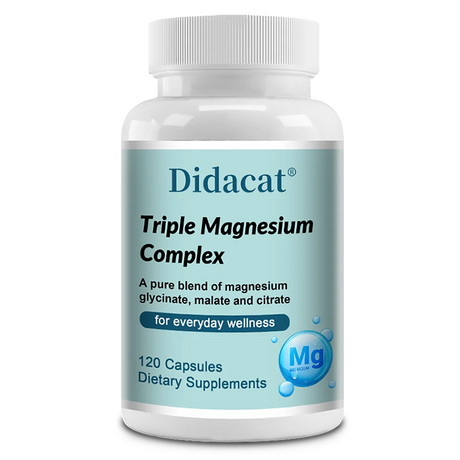 Triple Magnesium Complex Capsules, Supports Bone Strength, Muscle Relaxation, Cardiovascular Wellness and Night Sleep Quality