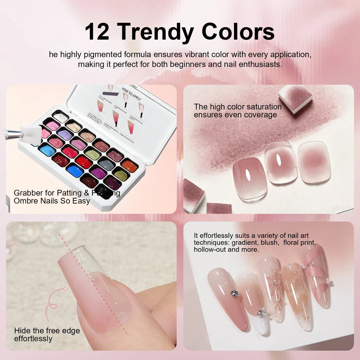 LIMEGIRL 24 Color Gradient Wash-Free Painting Gel Nail Art Design Painting Gel Nail Engraving DIY Soak-Off UV LED Nail Polish