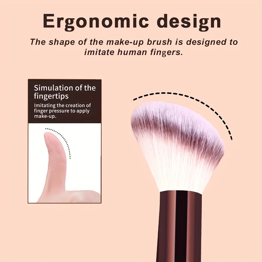 A Set of 15 Makeup Brushes Including Foundation Brush, Highlighter Brush, Blush Brush, Powder Brush, Nose Contour Brush, Eyeshad
