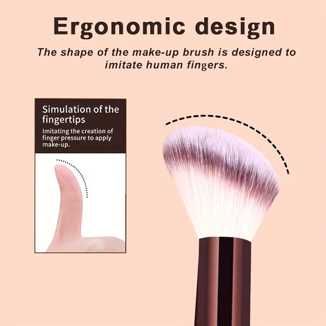 A Set of 15 Makeup Brushes Including Foundation Brush, Highlighter Brush, Blush Brush, Powder Brush, Nose Contour Brush, Eyeshad