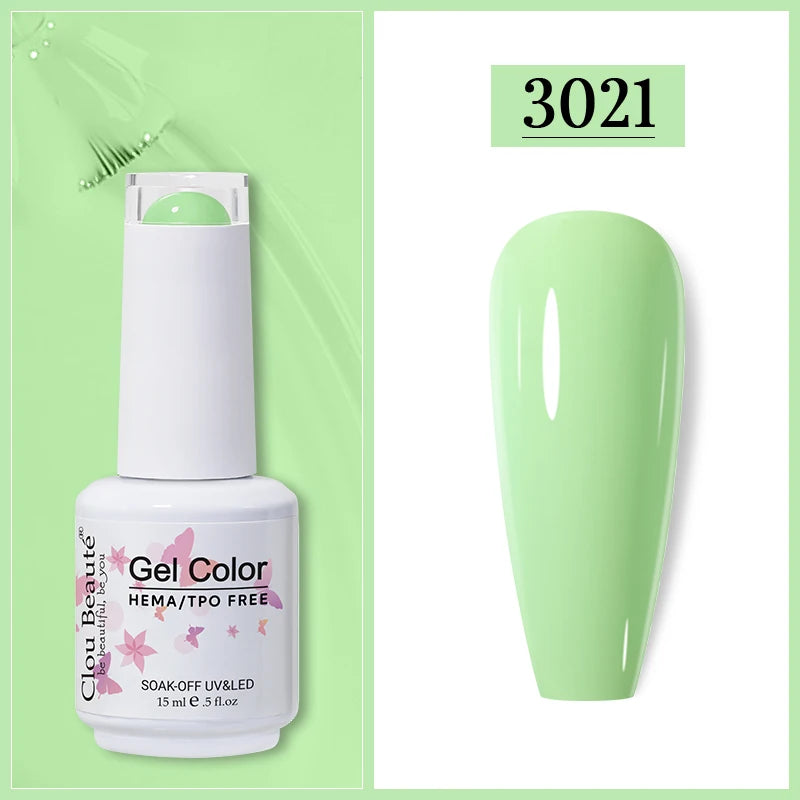 Clou Beaute Gel Nail Polish Neon Brown Royal Blue Red Green Pastal Nude Nail Art Varnishes Gel Lacquer HEMA/TPO FREE UV Gel Nail