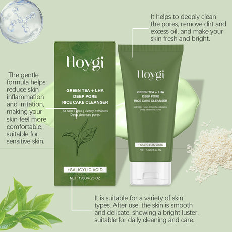 Green Tea Salicylic Acid Facial Cleanser Cleansing Pore Refining Hydrating Blackhead Removal Oil Control Non-Drying Face Wash