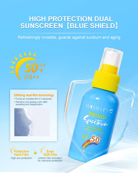 Facial & Body Sunscreen Spray SPF 50 Oil Control Whitening Melanin Reducer Anti-Sun Protection Face Skin Care Sun Cream Spray