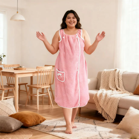 1pc, coral velvet women's bath skirt, wearable bath towel wrap women's absorbent Beach Spa gym bathrobe, slip skirt bath