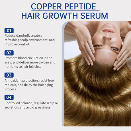 Copper Peptide Hair Density Serum Nourishing Scalp Strengthening Hair Follicles Anti Breakage Fuller Healthier Hair Lightweight & Fast Absorbing