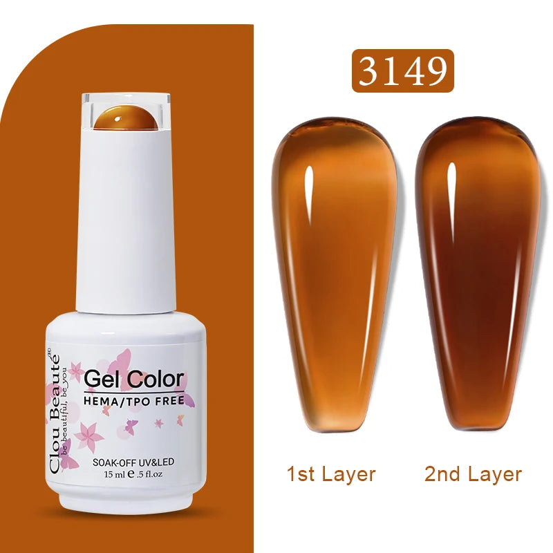 Clou Beaute Jelly Color UV Gel Manicure Summer Pink Nude Gel Nail Rainbow Nail Supplies For Professionals Semi-permanent Varnish