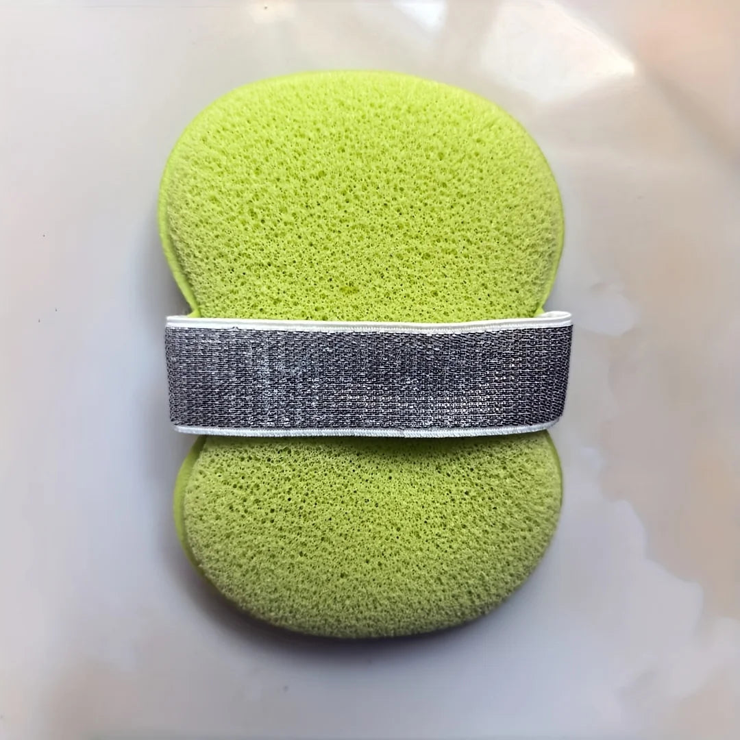 1 Pack Elastic Soap Dish with Loofah Bath Sponge, Non‑Slip Exfoliating Storage Holder, Adjustable Lanyard for Bathtub & Shower,