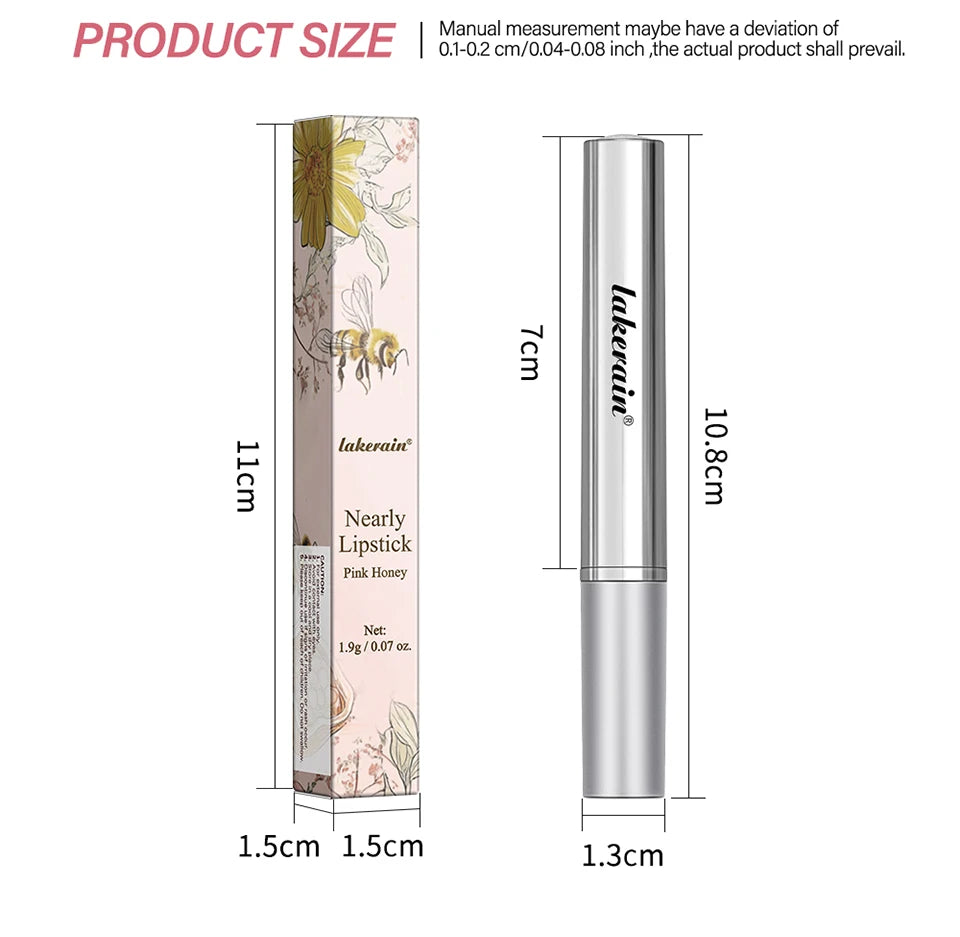 Lakerain Nearly Lipstick Lip Balm Natural Color Creamy Texture Long Lasting Moisturizing Nourishing Lip Care Gloss Cosmetic