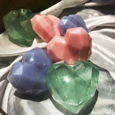 1/3/5pcs mix Diamond Heart Handmade Soap Wedding Gift Set Facial Soap with Chamomile Fragrance Essential Oil Soap