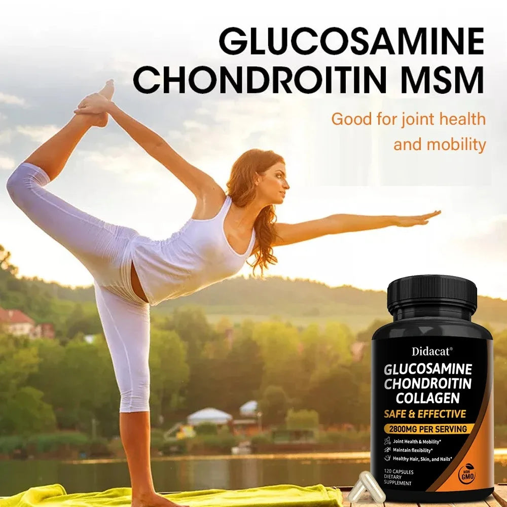 Chondroitin Glucosamine Collagen Capsules for Knee, Joint Health, Bone Quickly Nutrition Supplement