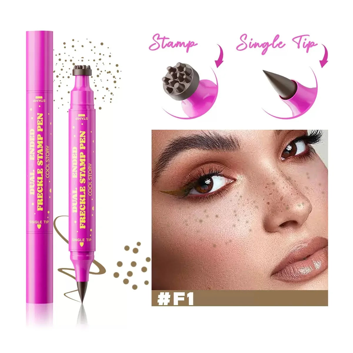 Double Eyeliner Freckles Pen All-in-One Natural Waterproof Lasting Seal Spot Pen Natural Simulation