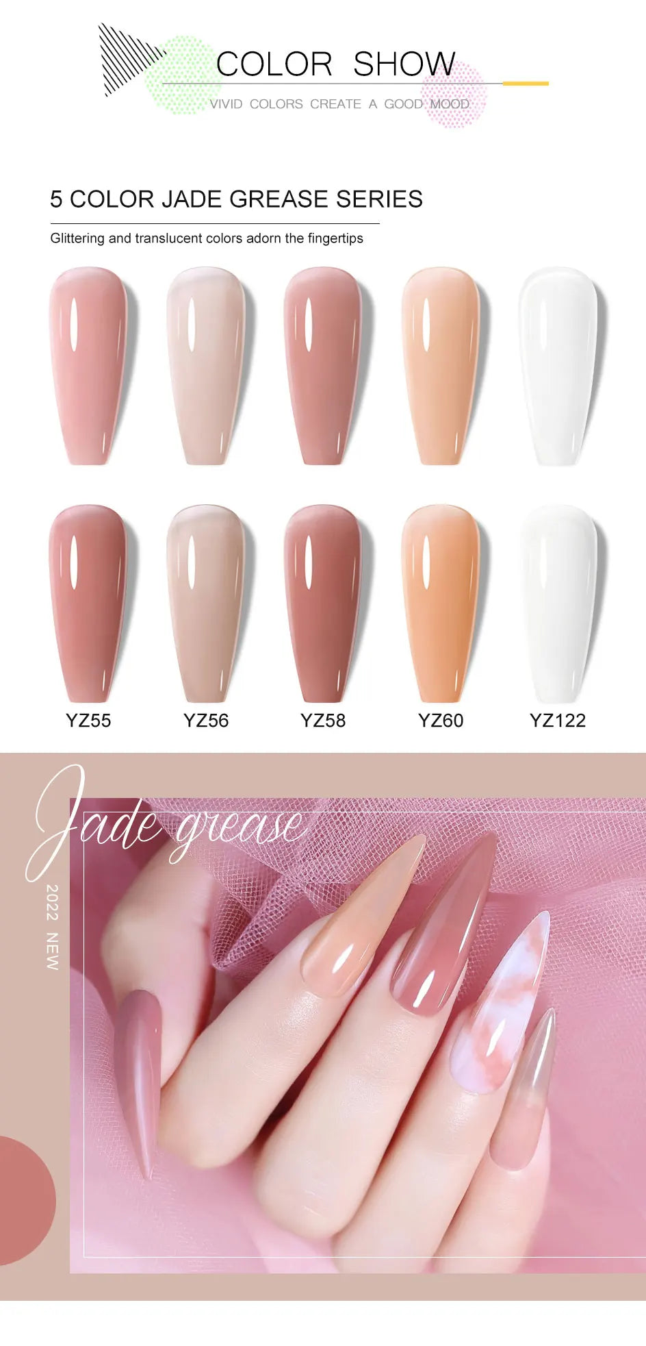 Clou Beaute Gel Color Hema TPO Free 15ml Gel Nail Varnish Soak Off UV Gel Polish Nail Art Manicure Lacquer Nail Art Jelly Gel