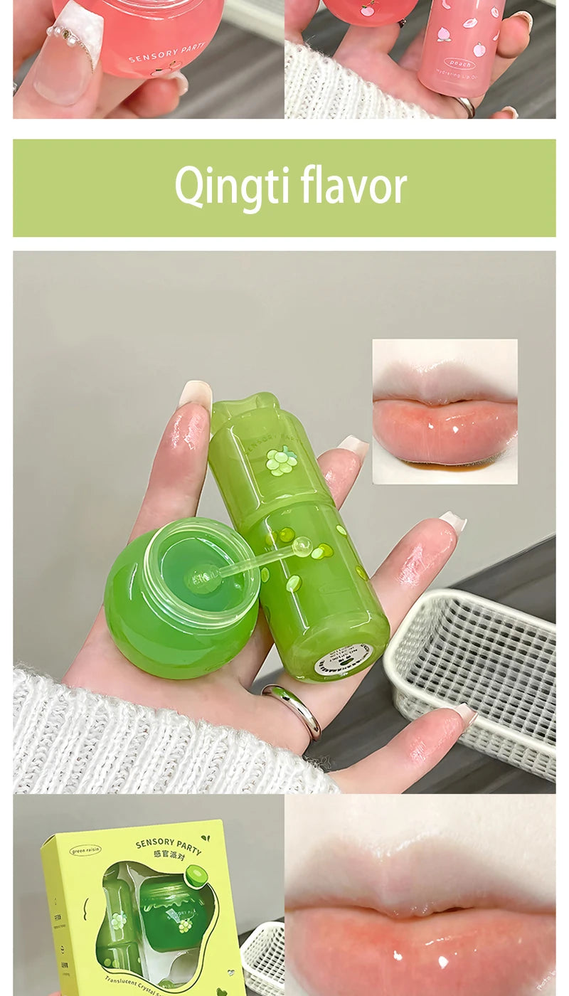SENSORY PARTY Hydrating & Brightening Lip Mask - Deep Moisture, Lip Wrinkle Reduction, 24-Hour Hydration Lip Oil