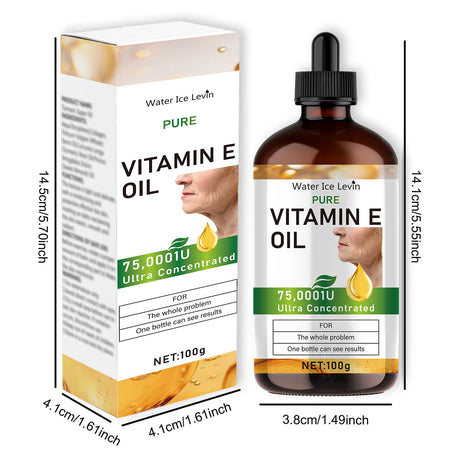 100ml Natural Vitamin E Essential Oil, Used for Massage, Skin Care, Gua Sha, Showering, Facial, Body, Nail, Hair, and Eyelash Care, Versatile