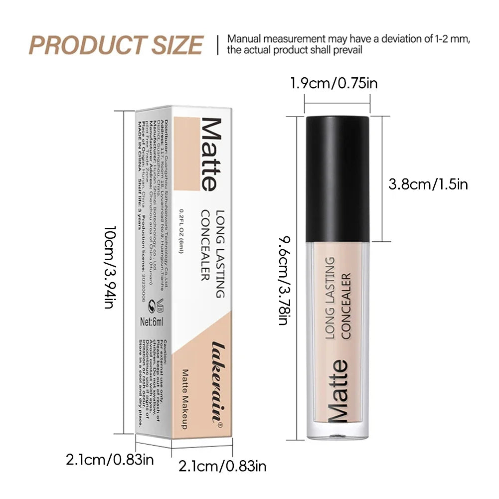 Dark Circles Acne Marks Cover Matte Face Concealer Brighten Skin Tone Repair Makeup Cosmetic for Women Daily