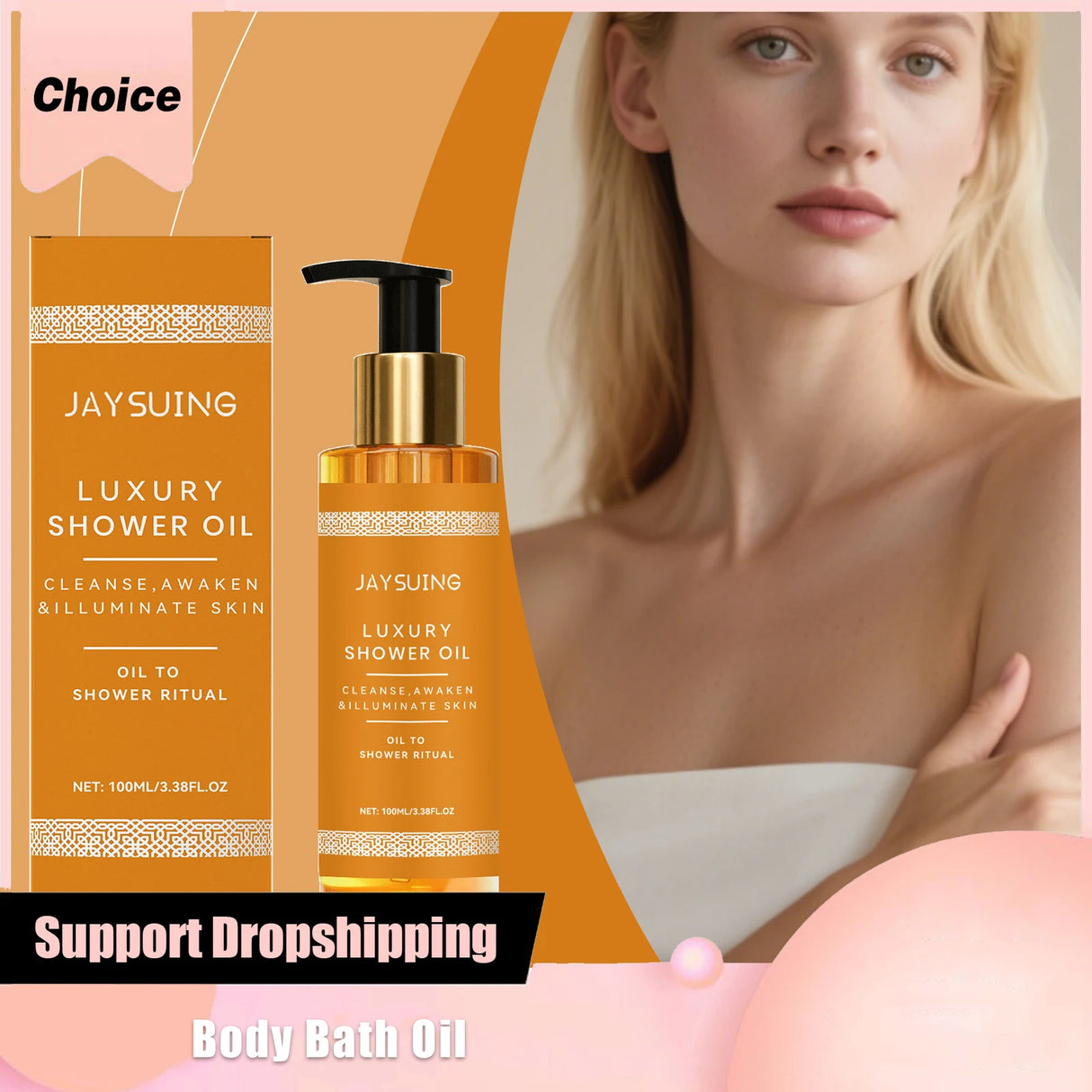 Brightening Shower Oil Moisturize Remove Dirt Smooth Soften Skin Maintain Elasticity Efficient Clean Lasting Fragrance Bath Oils