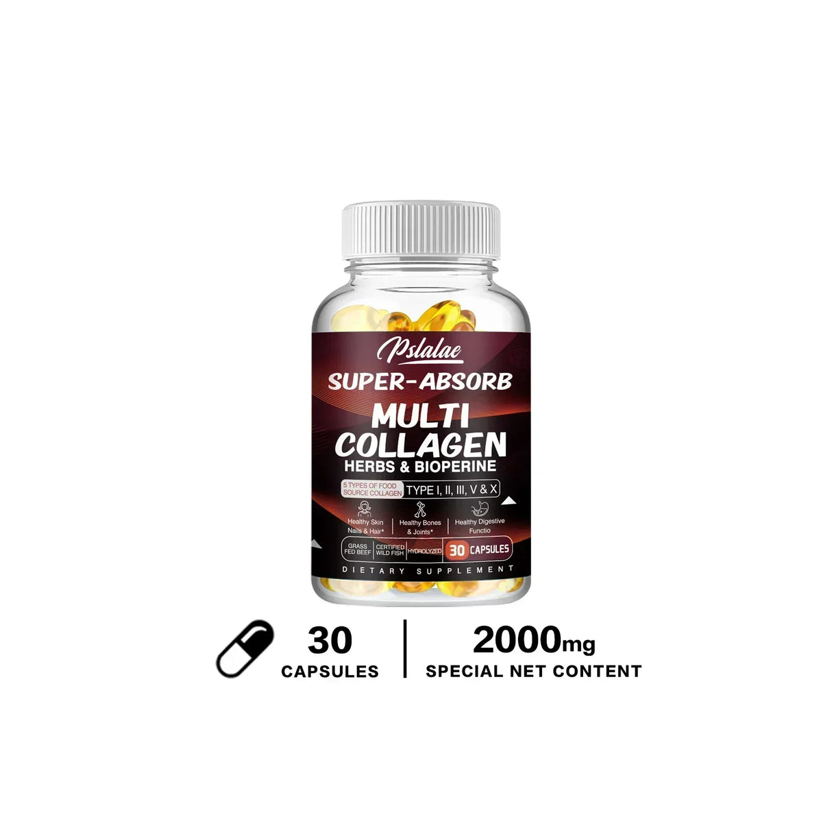 Multi Collagen Capsules - for Skin, Hair, Nails & Bone Health, Supports Joint, Digestive and Immune System Health