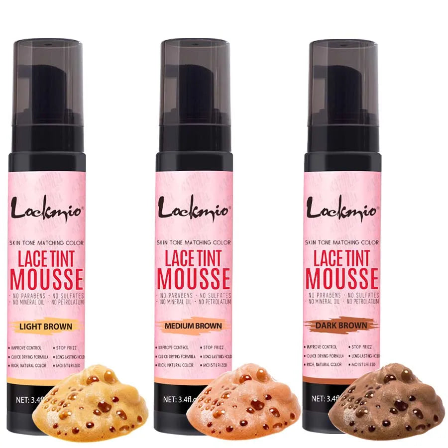 LOCKMIO 100ml Wig Tint Foam Mist for Lace Wig Frontal Dyeing Mousse Natural Quick Dry Grid Invisible Color Hair Spray for Toupee