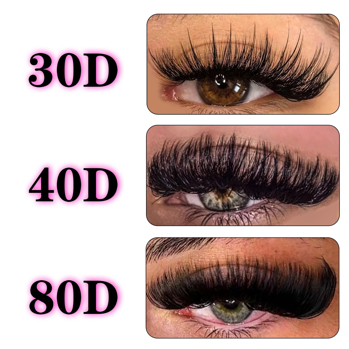 40D Thickness, Mixed Length 8-16mm, D Curl Natural & Anime Look, Reusable Individual Lash Clusters, Lightweight 3D Mink Effect.