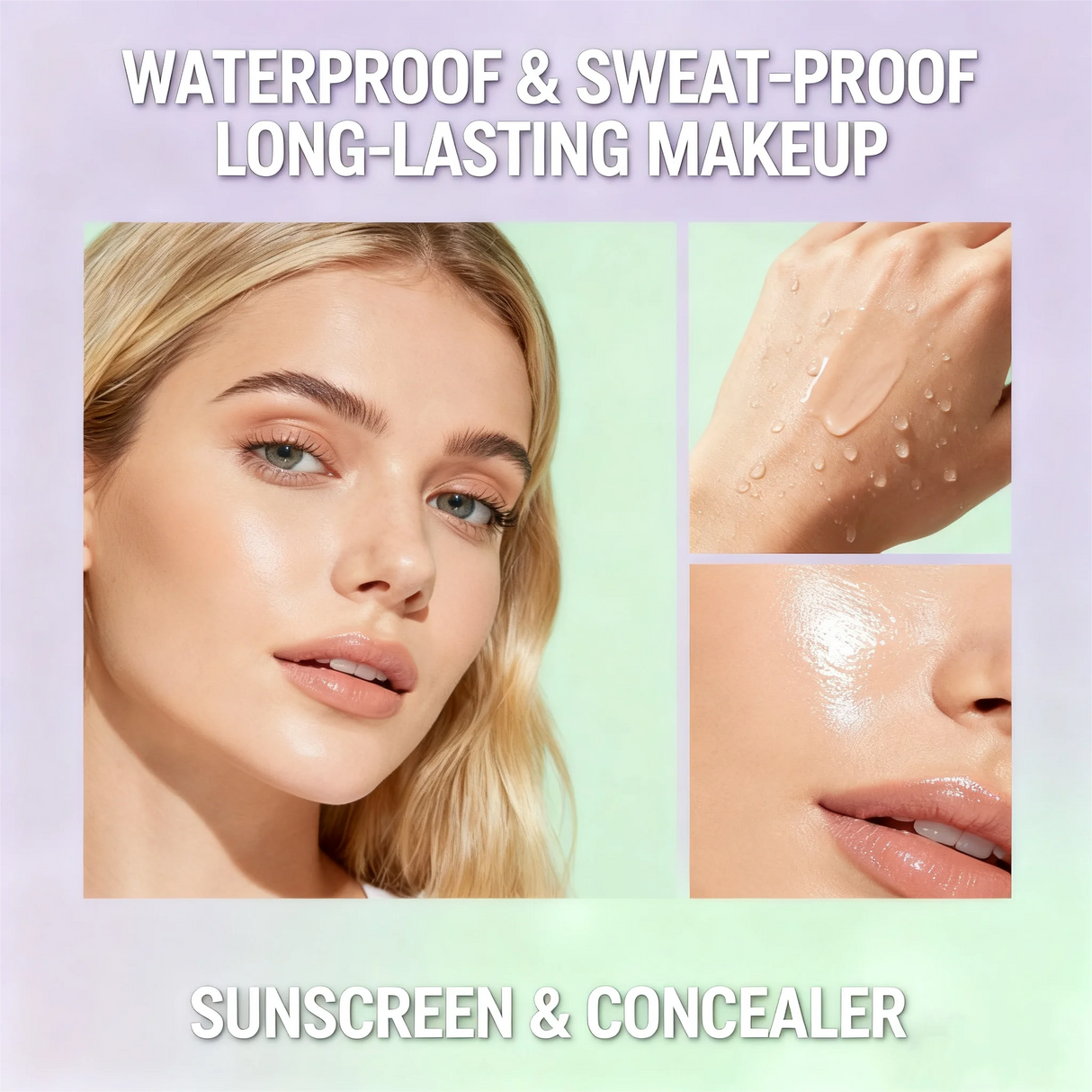 Collagen 2-in-1 Primer & Sunscreen Spf 50, Dual Chamber Face Primer with Collagen Sun Protection & Makeup Base for Flawless Skin