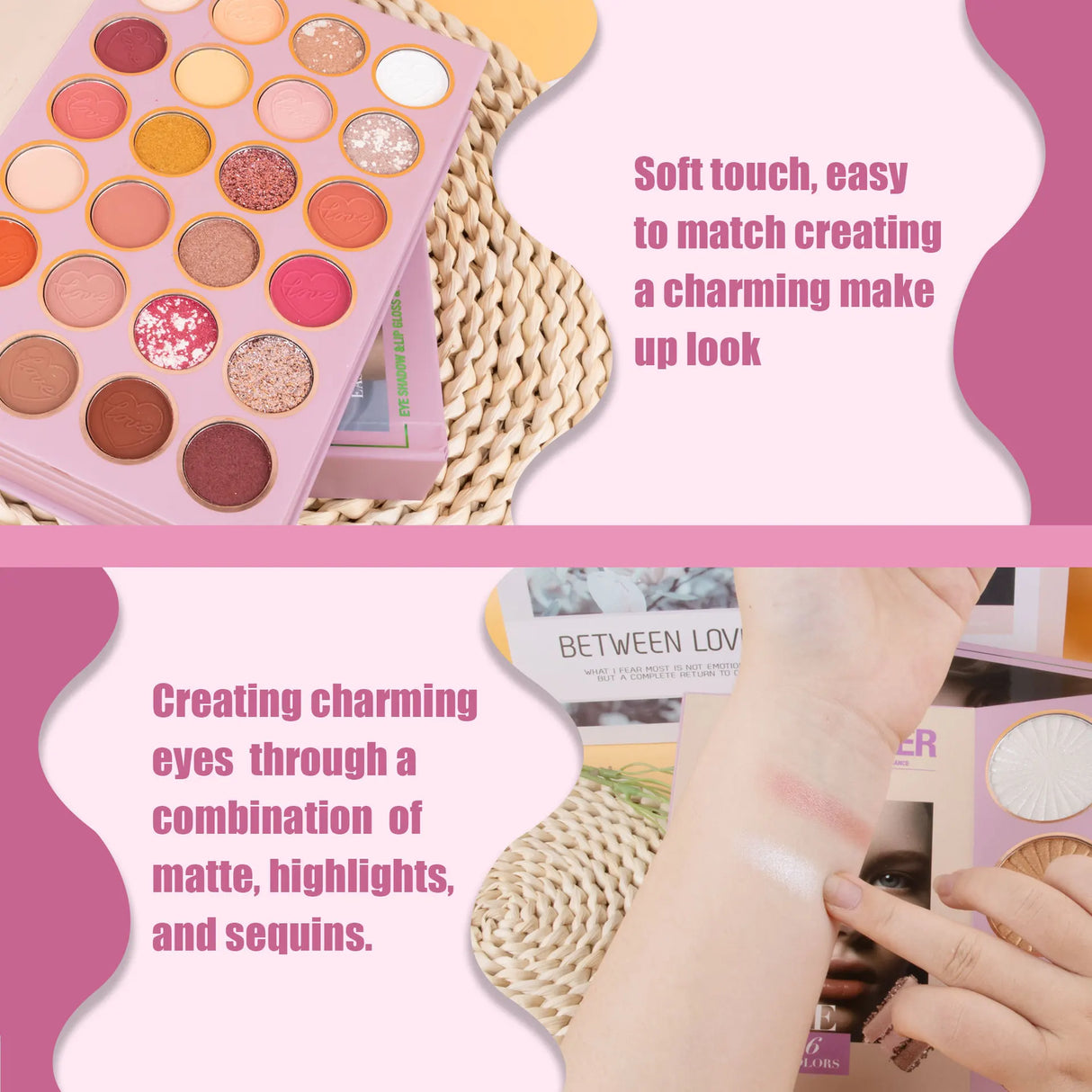 Eye Shadow Palette Five-page Flipbook Matte Pearlescent Lasting Non-smudge Multi-function Blush Contouring Highlighter Makeup