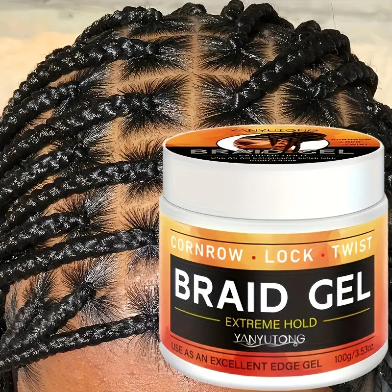 Styling Braiding Gel Wax Carbomer Long Lasting Strong Hold Pomade Anti-Frizz Smooth Hair Finishing Shaping Hair Edge Control