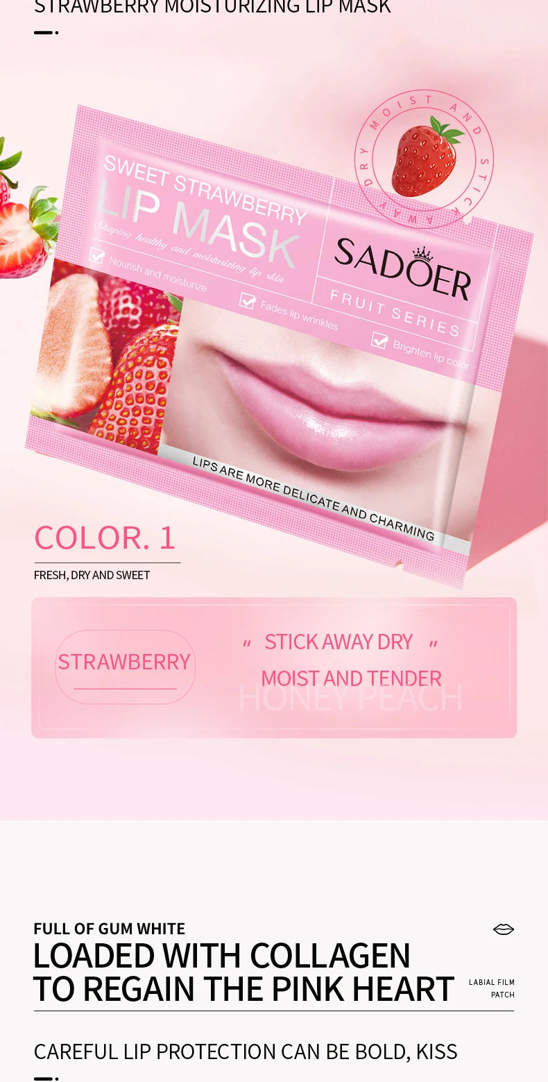 3/5/10/20/30pcs Pink Moisturizing Lips Mask Nourishing Hydrating Crystal Collagen Gel Lip Patches Lip Plumper Sexy Lip Skin Care