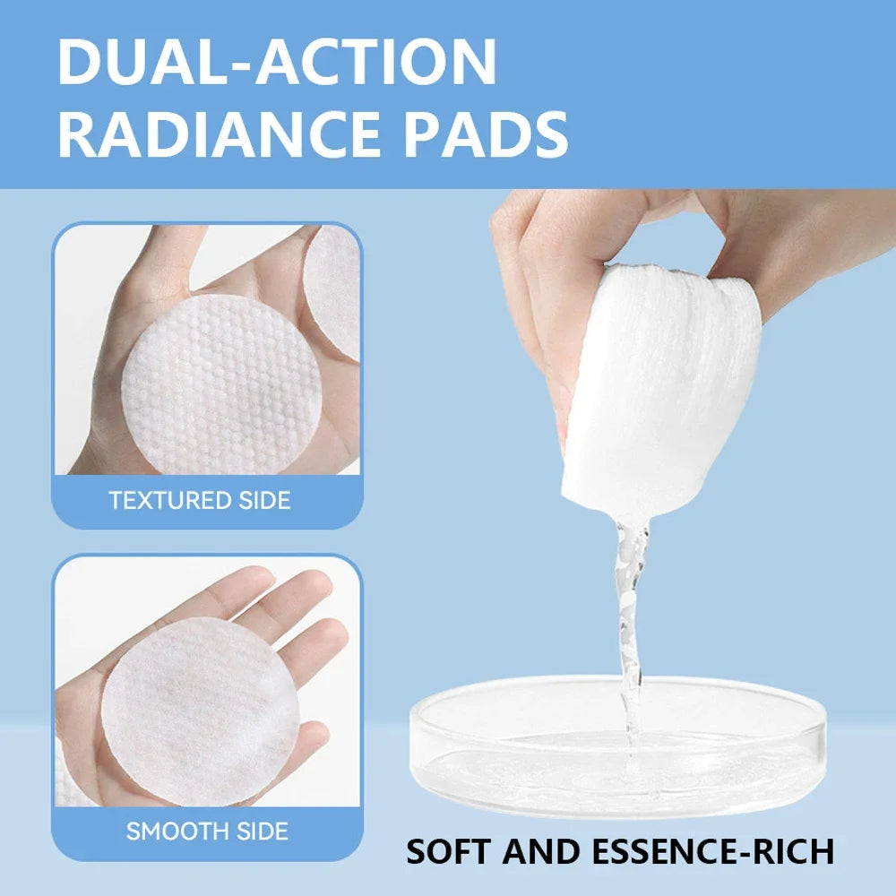 Gentle Hyaluronic Acid Makeup Remover Cotton Pads 70Pcs Pre Moistened Damp Wipes Remove Impurities Waterproof Makeup