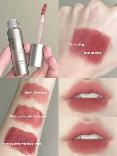 Single Velvet Matte Mist Lip Gloss,Waterproof Non-Stick Cup Lip Glaze Smudge Proof Not Fade Liquid Lipstick