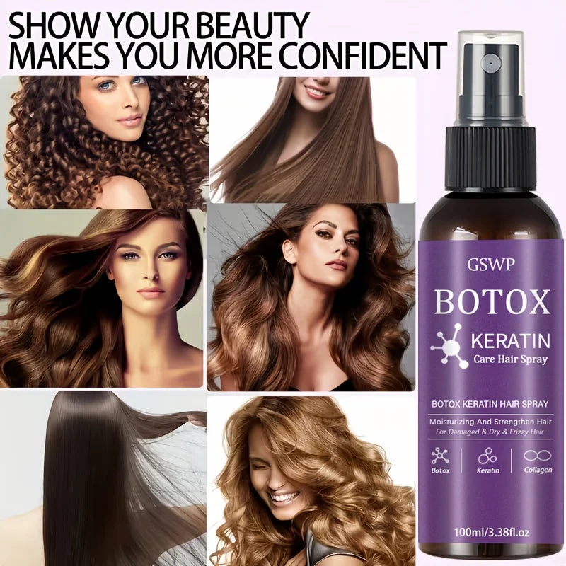 GSWP Botox Keratin Treatment Hair Spray, moisturizes and strengthens hair, reduces tangles, split ends, no need towash.100/200ml